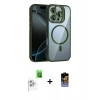 MARSİLYAN™- iPhone 16 Pro Kılıf Yadigar Asil Koleksiyonu - Siyah Buffer Hayalet Cam Ekran Koruyucu + Raze Metal Kamera Lens - BZ
