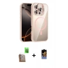 MARSİLYAN™- iPhone 16 Pro Kılıf Yadigar Asil Koleksiyonu - Siyah Buffer Hayalet Cam Ekran Koruyucu + Raze Metal Kamera Lens - CLTM