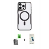 MARSİLYAN™- iPhone 16 Pro Kılıf Yadigar Klasik Özel Seri - Şeffaf Pasifik Cam Ekran Koruyucu + Raze Metal Kamera Lens - SH