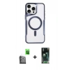 MARSİLYAN™- iPhone 16 Pro Kılıf Yadigar Klasik Özel Seri - Siyah 360 Mat Full Body Arka Koruyucu + Raze Metal Kamera Lens - SH
