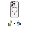MARSİLYAN™- iPhone 16 Pro Kılıf Yadigar Klasik Özel Seri - Siyah 3D Antistatik Cam Ekran Koruyucu + Raze Metal Kamera Lens - CLTM