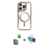 MARSİLYAN™- iPhone 16 Pro Kılıf Yadigar Klasik Özel Seri - Siyah 3D Antistatik Cam Ekran Koruyucu + Raze Metal Kamera Lens - SH