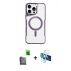 MARSİLYAN™- iPhone 16 Pro Kılıf Yadigar Klasik Özel Seri - Siyah 3D Antistatik Cam Ekran Koruyucu + Raze Metal Kamera Lens - SH