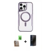 MARSİLYAN™- iPhone 16 Pro Kılıf Yadigar Klasik Özel Seri - Siyah 3D Antistatik Hayalet Cam Ekran Koruyucu + Raze Metal Kamera Lens - CLTM