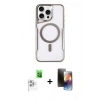 MARSİLYAN™- iPhone 16 Pro Kılıf Yadigar Klasik Özel Seri - Siyah 3D Antistatik Mat Seramik Nano Ekran Koruyucu + Raze Metal Kamera Lens - BZ