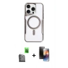 MARSİLYAN™- iPhone 16 Pro Kılıf Yadigar Klasik Özel Seri - Siyah 3D Antistatik Mat Seramik Nano Ekran Koruyucu + Raze Metal Kamera Lens - SH