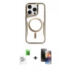 MARSİLYAN™- iPhone 16 Pro Kılıf Yadigar Klasik Özel Seri - Siyah 3D Antistatik Mat Seramik Nano Ekran Koruyucu + Raze Metal Kamera Lens - BZ