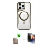 MARSİLYAN™- iPhone 16 Pro Kılıf Yadigar Klasik Özel Seri - Siyah 3D Antistatik Mat Seramik Nano Ekran Koruyucu + Raze Metal Kamera Lens - CLTM