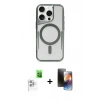 MARSİLYAN™- iPhone 16 Pro Kılıf Yadigar Klasik Özel Seri - Siyah 3D Antistatik Mat Seramik Nano Ekran Koruyucu + Raze Metal Kamera Lens - BZ