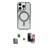 MARSİLYAN™- iPhone 16 Pro Kılıf Yadigar Klasik Özel Seri - Siyah 3D Antistatik Mat Seramik Nano Ekran Koruyucu + Raze Metal Kamera Lens - SH