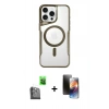 MARSİLYAN™- iPhone 16 Pro Kılıf Yadigar Klasik Özel Seri - Siyah 3D Antistatik Mat Seramik Nano Ekran Koruyucu + Raze Metal Kamera Lens - SH