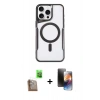 MARSİLYAN™- iPhone 16 Pro Kılıf Yadigar Klasik Özel Seri - Siyah 3D Antistatik Mat Seramik Nano Ekran Koruyucu + Raze Metal Kamera Lens - CLTM