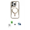 MARSİLYAN™- iPhone 16 Pro Kılıf Yadigar Klasik Özel Seri - Siyah 3D Antistatik Seramik Nano Ekran Koruyucu + Raze Metal Kamera Lens - BZ