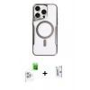 MARSİLYAN™- iPhone 16 Pro Kılıf Yadigar Klasik Özel Seri - Siyah Bilvis 0.18mm Plus Cam Ekran Koruyucu + Raze Metal Kamera Lens - BZ