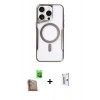 MARSİLYAN™- iPhone 16 Pro Kılıf Yadigar Klasik Özel Seri - Siyah Bilvis 0.18mm Plus Cam Ekran Koruyucu + Raze Metal Kamera Lens - CLTM