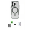 MARSİLYAN™- iPhone 16 Pro Kılıf Yadigar Klasik Özel Seri - Siyah Bilvis 0.18mm Plus Cam Ekran Koruyucu + Raze Metal Kamera Lens - SH