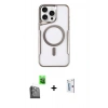 MARSİLYAN™- iPhone 16 Pro Kılıf Yadigar Klasik Özel Seri - Siyah Bilvis 0.18mm Plus Cam Ekran Koruyucu + Raze Metal Kamera Lens - SH