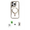MARSİLYAN™- iPhone 16 Pro Kılıf Yadigar Klasik Özel Seri - Siyah Bilvis 3D Cam Ekran Koruyucu + Raze Metal Kamera Lens - BZ