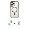 MARSİLYAN™- iPhone 16 Pro Kılıf Yadigar Klasik Özel Seri - Siyah Bilvis 3D Cam Ekran Koruyucu + Raze Metal Kamera Lens - BZ