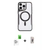 MARSİLYAN™- iPhone 16 Pro Kılıf Yadigar Klasik Özel Seri - Siyah Bilvis 3D Cam Ekran Koruyucu + Raze Metal Kamera Lens - BZ