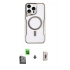MARSİLYAN™- iPhone 16 Pro Kılıf Yadigar Klasik Özel Seri - Siyah Bilvis 3D Cam Ekran Koruyucu + Raze Metal Kamera Lens - SH