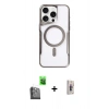 MARSİLYAN™- iPhone 16 Pro Kılıf Yadigar Klasik Özel Seri - Siyah Bilvis 3D Cam Ekran Koruyucu + Raze Metal Kamera Lens - SH