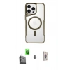 MARSİLYAN™- iPhone 16 Pro Kılıf Yadigar Klasik Özel Seri - Siyah Bilvis 3D Cam Ekran Koruyucu + Raze Metal Kamera Lens - SH