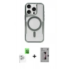 MARSİLYAN™- iPhone 16 Pro Kılıf Yadigar Klasik Özel Seri - Siyah Bilvis 3D Mat Cam Ekran Koruyucu + Beyaz Raze Metal Kamera Lens