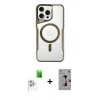 MARSİLYAN™- iPhone 16 Pro Kılıf Yadigar Klasik Özel Seri - Siyah Bilvis 3D Mat Cam Ekran Koruyucu + Beyaz Raze Metal Kamera Lens