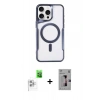 MARSİLYAN™- iPhone 16 Pro Kılıf Yadigar Klasik Özel Seri - Siyah Bilvis 3D Mat Cam Ekran Koruyucu + Beyaz Raze Metal Kamera Lens