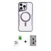 MARSİLYAN™- iPhone 16 Pro Kılıf Yadigar Klasik Özel Seri - Siyah Bilvis 3D Mat Cam Ekran Koruyucu + Beyaz Raze Metal Kamera Lens
