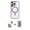 MARSİLYAN™- iPhone 16 Pro Kılıf Yadigar Klasik Özel Seri - Siyah Bilvis 3D Mat Cam Ekran Koruyucu + Çöl Titanyum Raze Metal Kamera Lens
