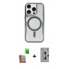 MARSİLYAN™- iPhone 16 Pro Kılıf Yadigar Klasik Özel Seri - Siyah Bilvis 3D Mat Cam Ekran Koruyucu + Çöl Titanyum Raze Metal Kamera Lens