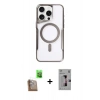 MARSİLYAN™- iPhone 16 Pro Kılıf Yadigar Klasik Özel Seri - Siyah Bilvis 3D Mat Cam Ekran Koruyucu + Çöl Titanyum Raze Metal Kamera Lens