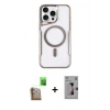 MARSİLYAN™- iPhone 16 Pro Kılıf Yadigar Klasik Özel Seri - Siyah Bilvis 3D Mat Cam Ekran Koruyucu + Çöl Titanyum Raze Metal Kamera Lens