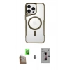 MARSİLYAN™- iPhone 16 Pro Kılıf Yadigar Klasik Özel Seri - Siyah Bilvis 3D Mat Cam Ekran Koruyucu + Çöl Titanyum Raze Metal Kamera Lens