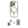 MARSİLYAN™- iPhone 16 Pro Kılıf Yadigar Klasik Özel Seri - Siyah Bilvis 3D Mat Cam Ekran Koruyucu + Raze Metal Kamera Lens - SH