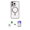 MARSİLYAN™- iPhone 16 Pro Kılıf Yadigar Klasik Özel Seri - Siyah Bilvis 5in1 3D Magic Cam Ekran Koruyucu + Raze Metal Kamera Lens - BZ