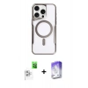 MARSİLYAN™- iPhone 16 Pro Kılıf Yadigar Klasik Özel Seri - Siyah Bilvis 5in1 3D Magic Cam Ekran Koruyucu + Raze Metal Kamera Lens - BZ