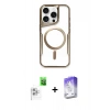 MARSİLYAN™- iPhone 16 Pro Kılıf Yadigar Klasik Özel Seri - Siyah Bilvis 5in1 3D Magic Cam Ekran Koruyucu + Raze Metal Kamera Lens - BZ