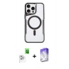 MARSİLYAN™- iPhone 16 Pro Kılıf Yadigar Klasik Özel Seri - Siyah Bilvis 5in1 3D Magic Cam Ekran Koruyucu + Raze Metal Kamera Lens - BZ