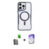 MARSİLYAN™- iPhone 16 Pro Kılıf Yadigar Klasik Özel Seri - Siyah Bilvis 5in1 3D Magic Cam Ekran Koruyucu + Raze Metal Kamera Lens - SH