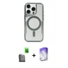 MARSİLYAN™- iPhone 16 Pro Kılıf Yadigar Klasik Özel Seri - Siyah Bilvis 5in1 3D Magic Cam Ekran Koruyucu + Raze Metal Kamera Lens - SH