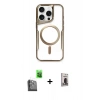 MARSİLYAN™- iPhone 16 Pro Kılıf Yadigar Klasik Özel Seri - Siyah Bilvis Hayalet Cam Ekran Koruyucu + Siyah Raze Metal Kamera Lens