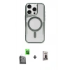 MARSİLYAN™- iPhone 16 Pro Kılıf Yadigar Klasik Özel Seri - Siyah Bilvis Hayalet Cam Ekran Koruyucu + Siyah Raze Metal Kamera Lens
