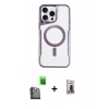 MARSİLYAN™- iPhone 16 Pro Kılıf Yadigar Klasik Özel Seri - Siyah Bilvis Hayalet Cam Ekran Koruyucu + Siyah Raze Metal Kamera Lens
