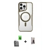 MARSİLYAN™- iPhone 16 Pro Kılıf Yadigar Klasik Özel Seri - Siyah Bilvis Hayalet Cam Ekran Koruyucu + Siyah Raze Metal Kamera Lens