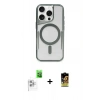 MARSİLYAN™- iPhone 16 Pro Kılıf Yadigar Klasik Özel Seri - Siyah Buffer Cam Ekran Koruyucu + Raze Metal Kamera Lens - BZ