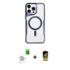 MARSİLYAN™- iPhone 16 Pro Kılıf Yadigar Klasik Özel Seri - Siyah Buffer Cam Ekran Koruyucu + Raze Metal Kamera Lens - BZ