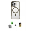MARSİLYAN™- iPhone 16 Pro Kılıf Yadigar Klasik Özel Seri - Siyah Buffer Cam Ekran Koruyucu + Raze Metal Kamera Lens - SH